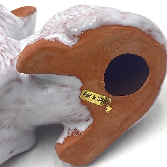 Vintage White Glazed Terra Cotta Cat Figures Figurine Pair / Set / Lot of 2 - Picture 10 of 10